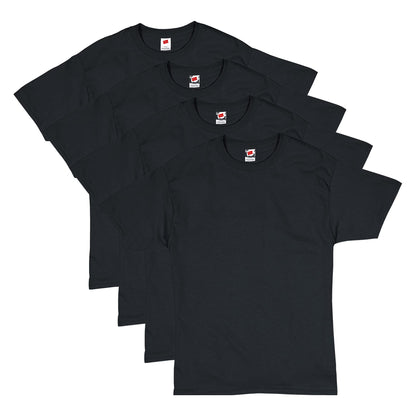 Optima Men's ComfortSoft Short Sleeve T-Shirt - 4 Pack, Black, Medium