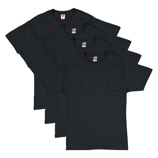Optima Men's ComfortSoft Short Sleeve T-Shirt - 4 Pack, Black, Medium