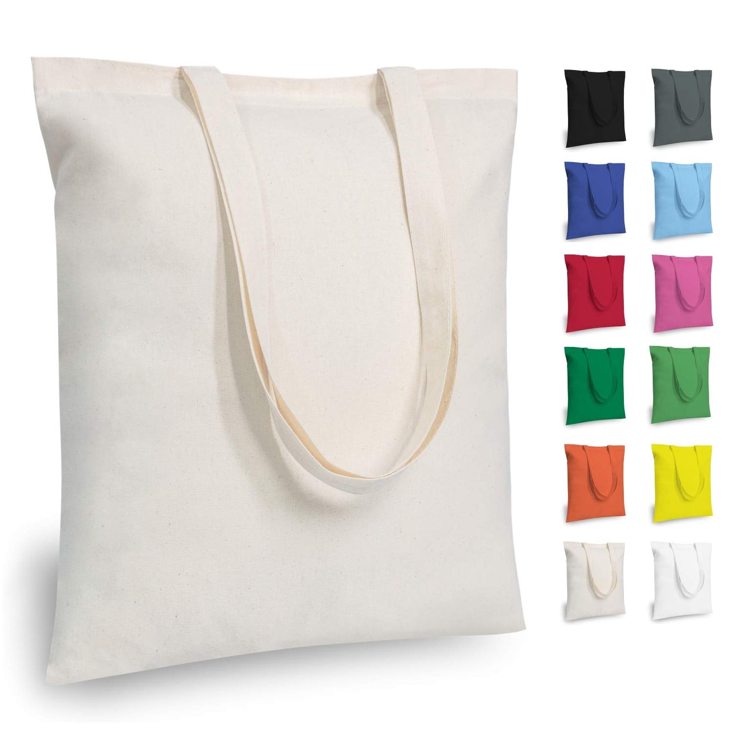 Optima Premium Cotton Tote Bag - 5-Pack, Lightweight & Reusable