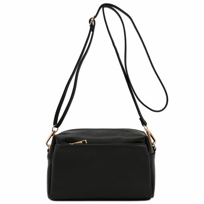 Optima FashionPuzzle Triple Zip Small Crossbody Bag - Stylish & Versatile