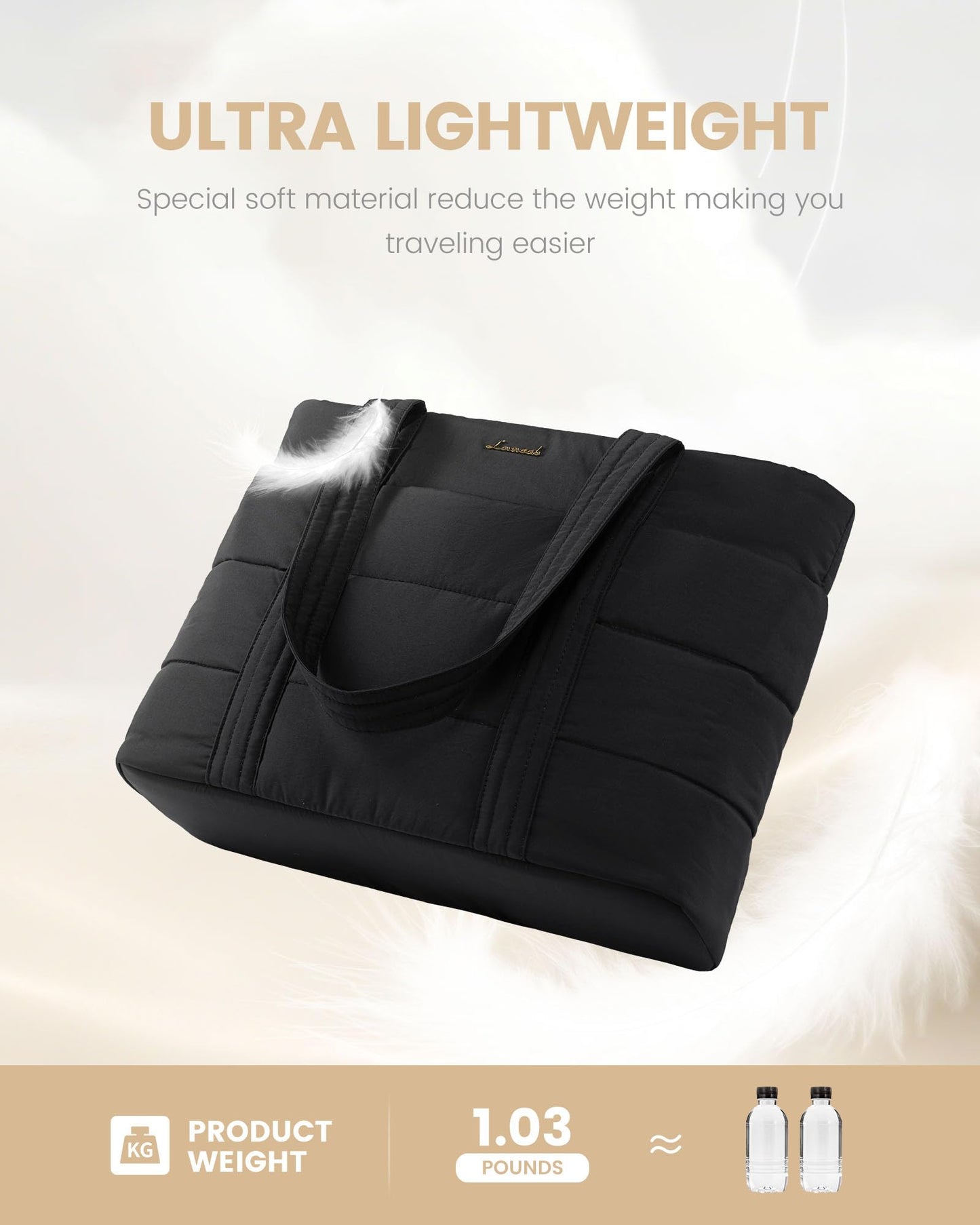 Optima Premium Large Puffer Tote Bag - Lightweight Work & Travel