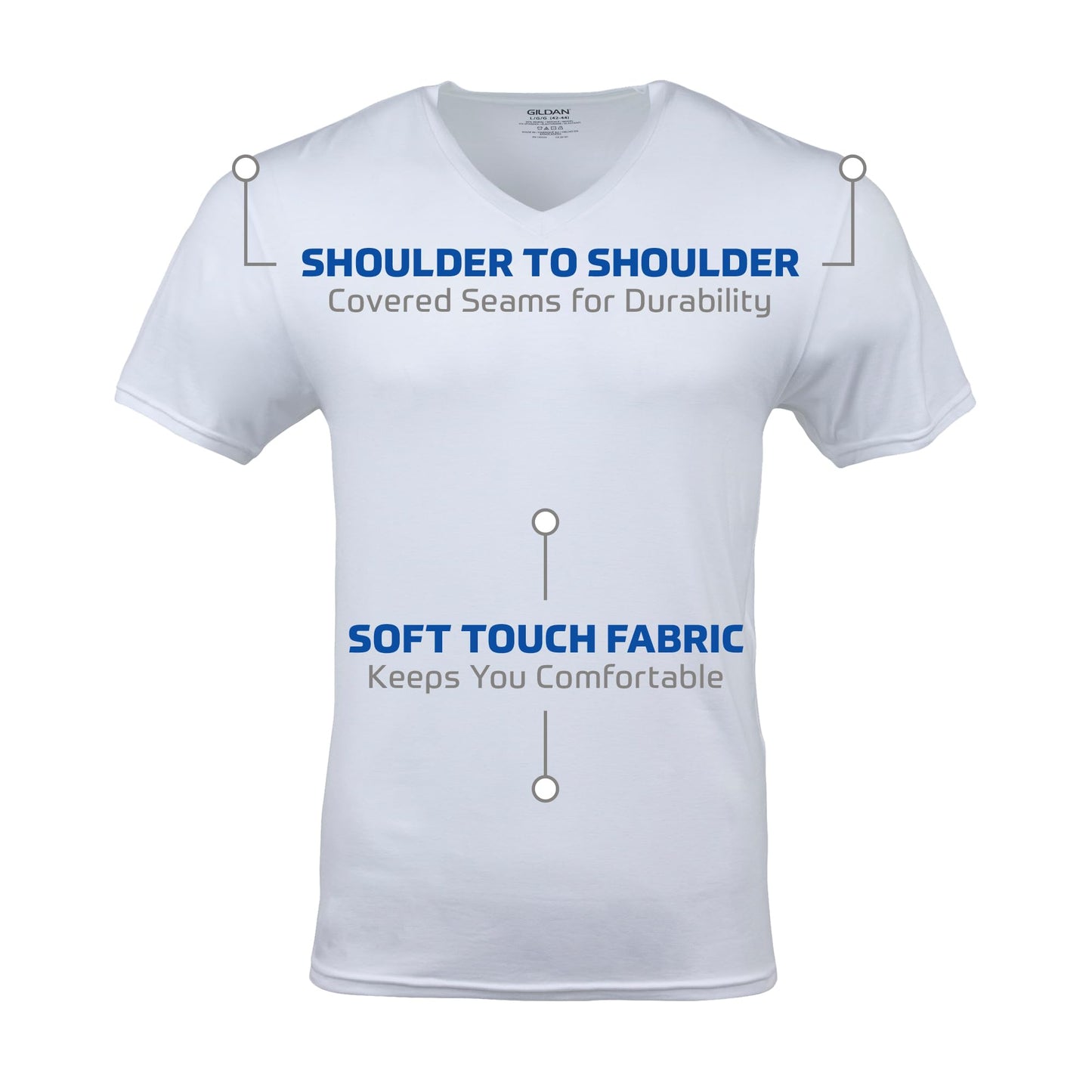 Optima Premium V-Neck T-Shirts 6 Pack - X-Large, Classic White