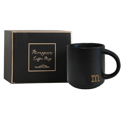 Optima Elegant Monogram Ceramic Coffee Mug - 15 oz Personalized Gift