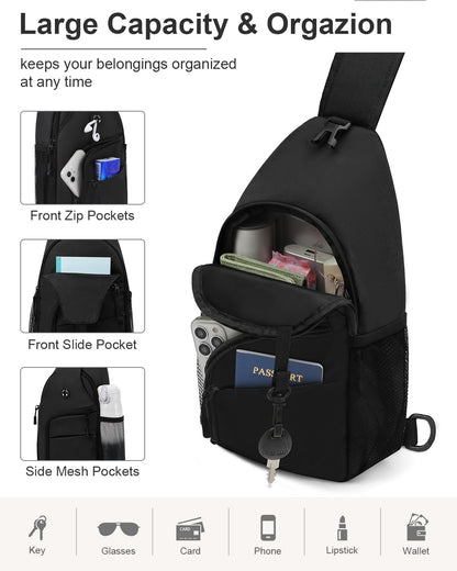 Optima Versatile Crossbody Sling Bag - Medium for Travel & Hiking