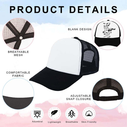 Optima Premium Sublimation Trucker Hats - Blank Mesh Cap, One Size