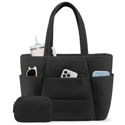 Optima Premium Women's Tote Bag - 15.6in, Stylish Black Design
