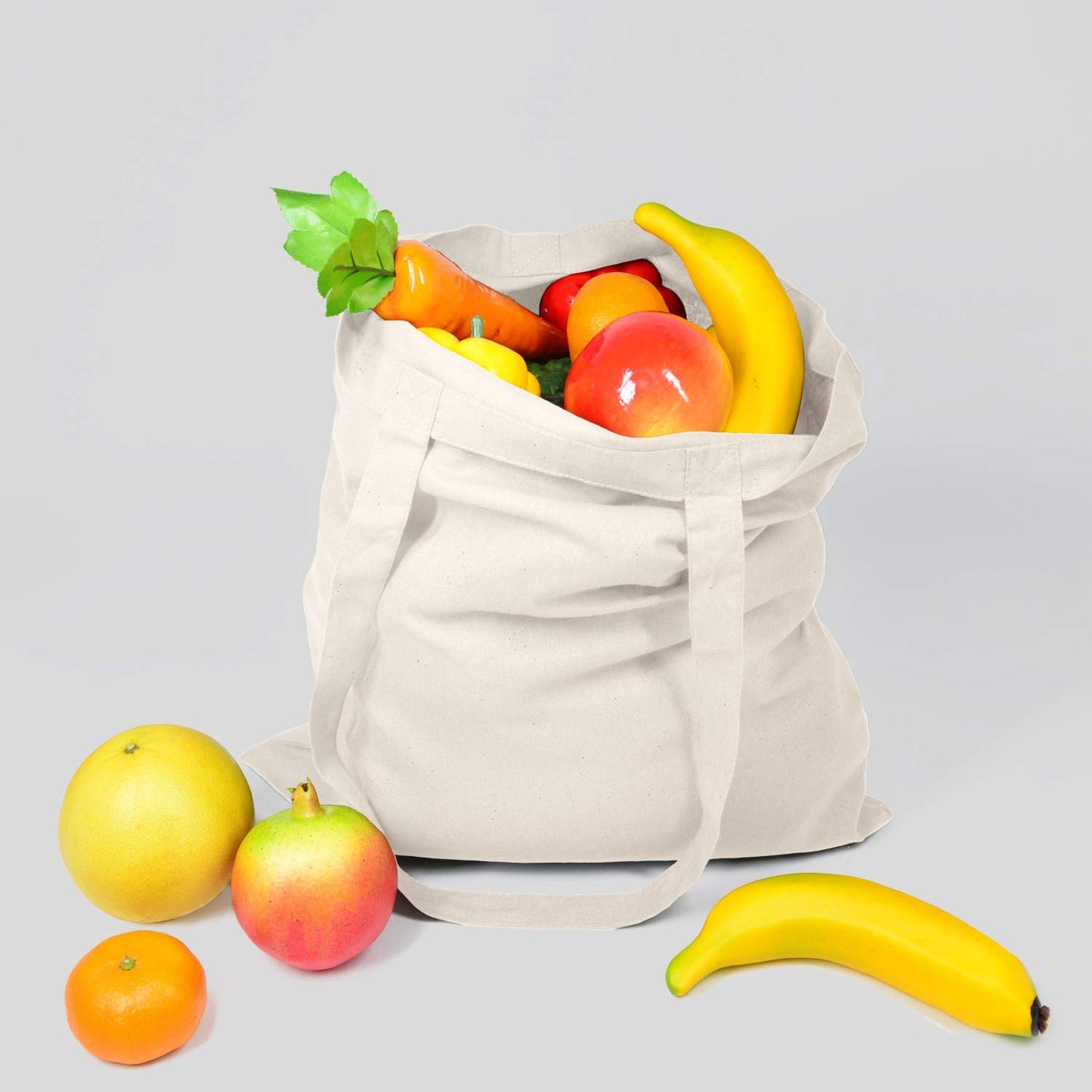 Optima Premium Cotton Tote Bags - 5 Pack with Teflon Protection