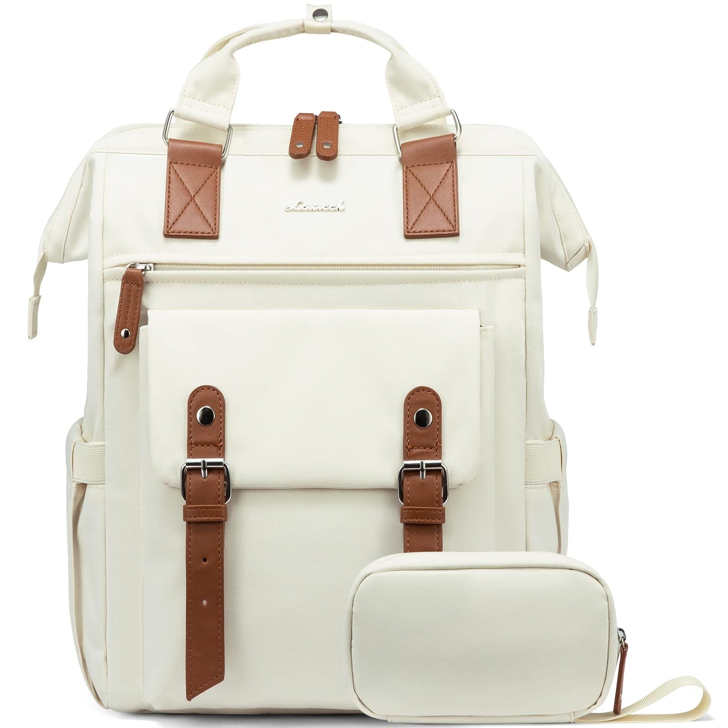 Optima Premium 15.6" Laptop Backpack for Women - Beige-Brown