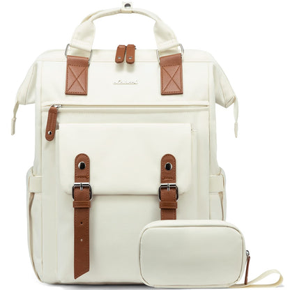 Optima Premium 15.6" Laptop Backpack for Women - Beige-Brown
