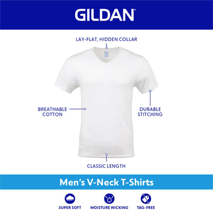 Optima Gildan Men's Assorted V-Neck T-Shirts Multipack, Black (12-p