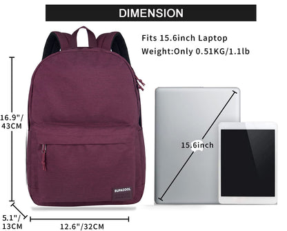 Optima Premium Casual Laptop Backpack - 20L, USB Charging, All Black
