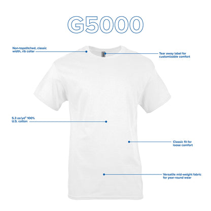 Optima Premium Heavy Cotton T-Shirt - White, Large, 10-Pack