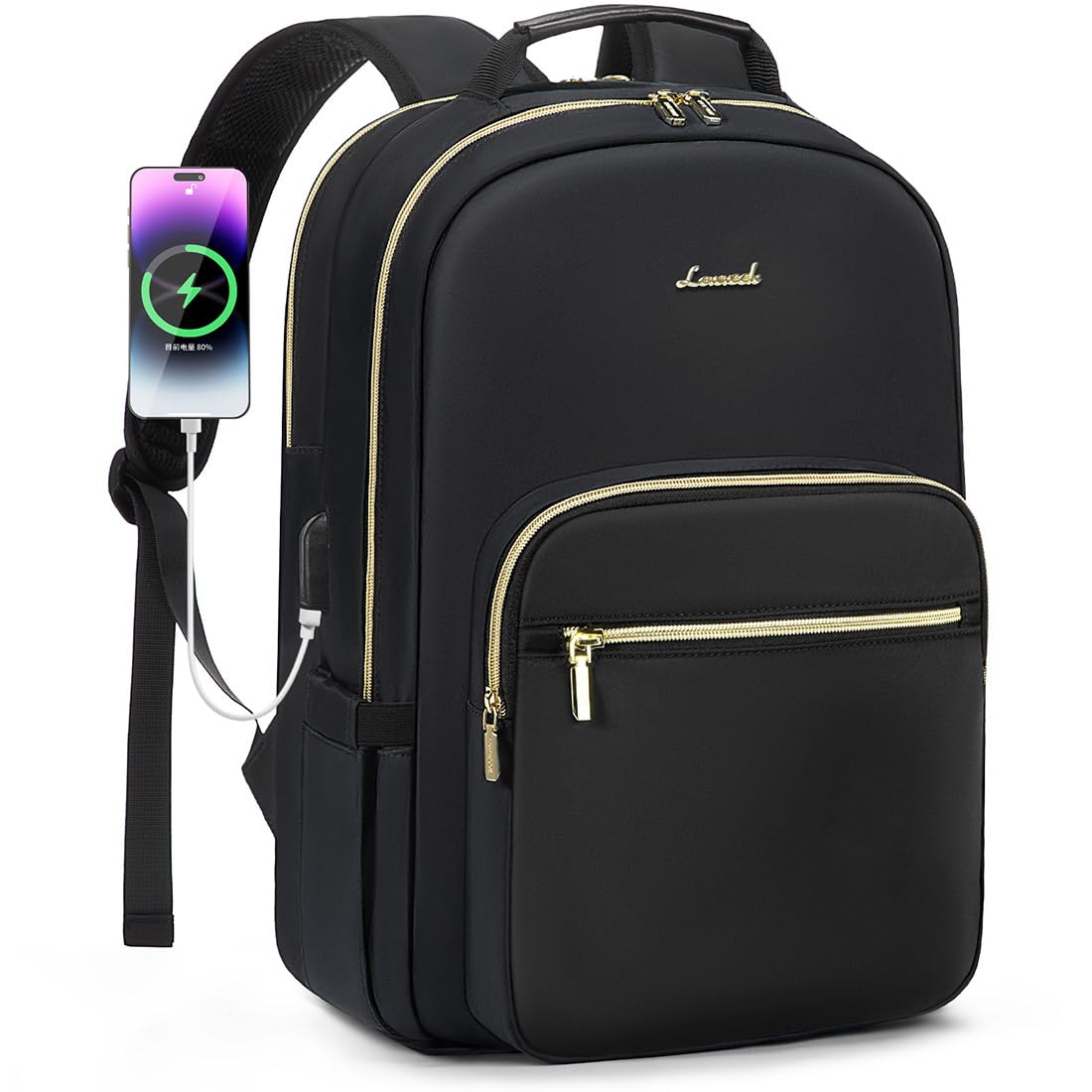 Optima Women's 15.6" Waterproof Laptop Backpack with USB Port