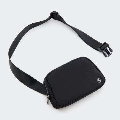 Optima Premium Fanny Pack - Black Polyester, Versatile Belt Bag