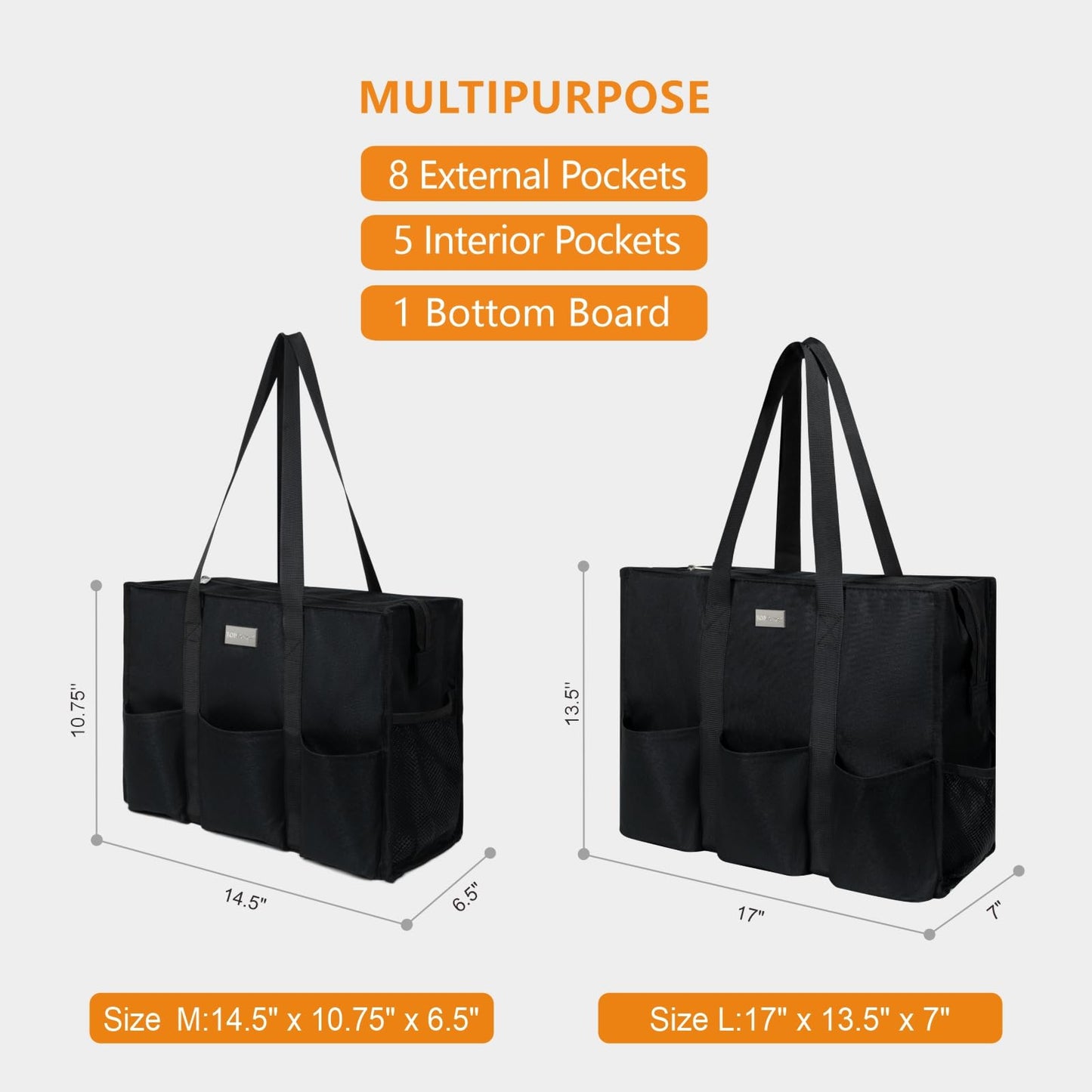 Optima Premium Water-Resistant Tote Bag - Large with 13 Pockets