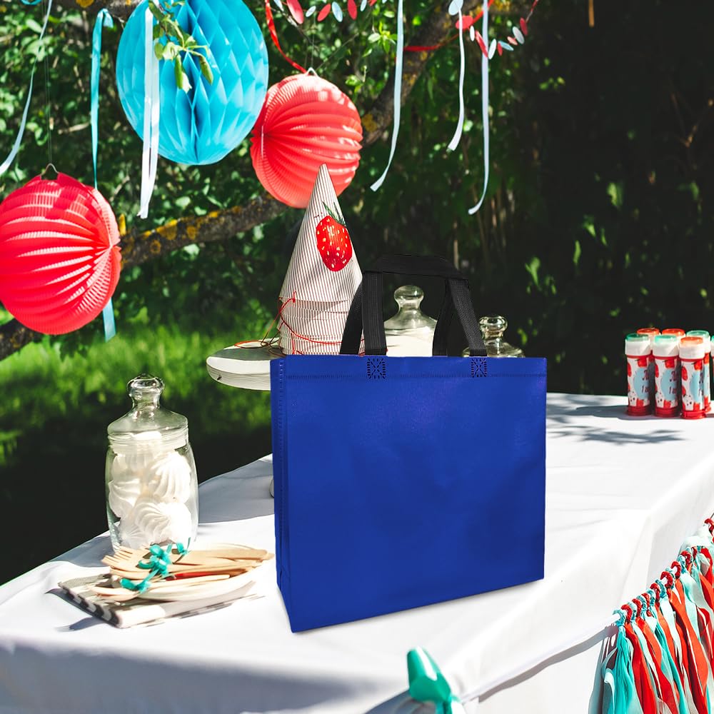 Optima Premium Large Gift Bags - 12 Pcs Blue Party Goodie Bags