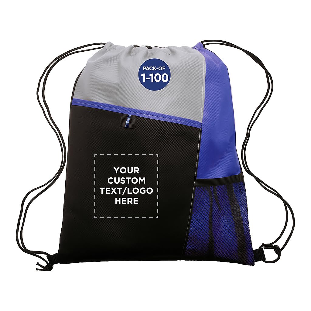 Optima Customizable Mesh Pocket Drawstring Backpack - Durable & Colorful