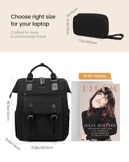 Optima Women's 15.6 Inch Laptop Backpack - Travel & Work Ready