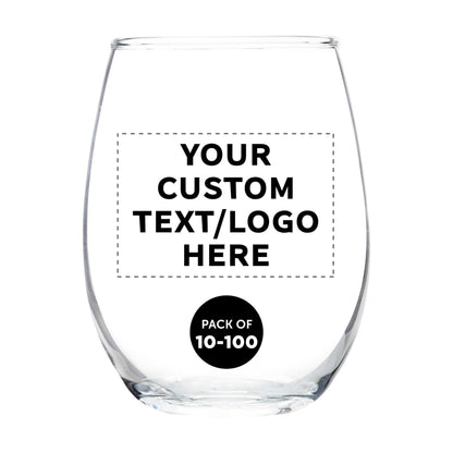 Optima Custom Stemless Wine Glass Set - 9 oz, 100 Pack