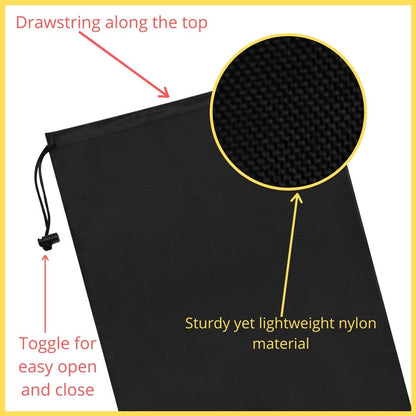 Optima Premium Nylon Drawstring Backpack - 9x12, 12-Pack, Black