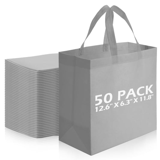Optima Premium Reusable Tote Bags - 50 Pack Non-Woven Grocery Bags