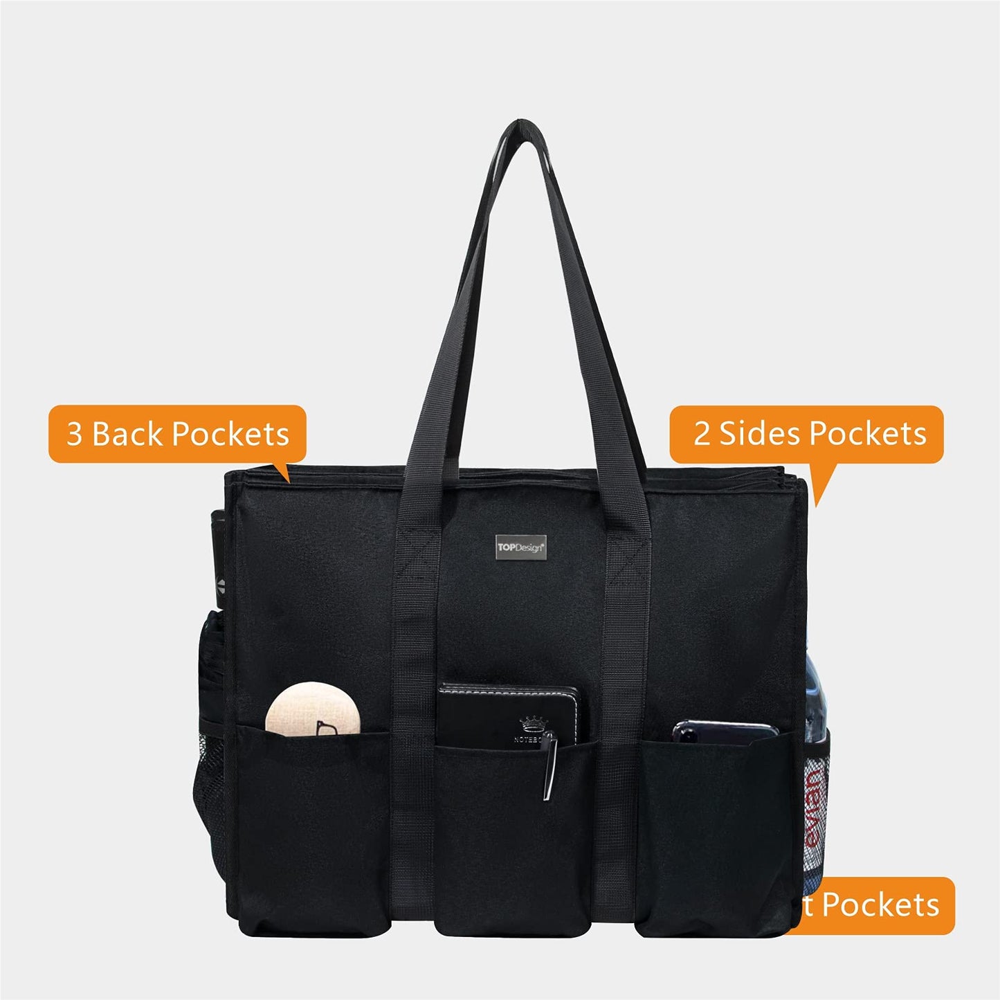 Optima Premium Water-Resistant Tote Bag - Large with 13 Pockets