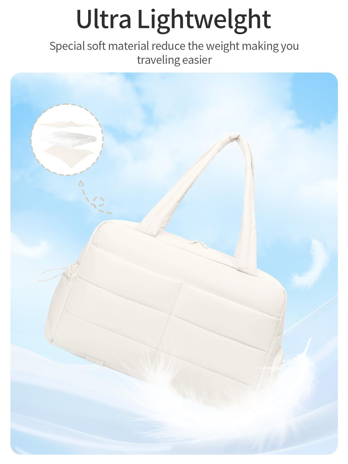 Optima Puffer Duffle Bag - 20x12.2x9, Travel & Gym Essentials