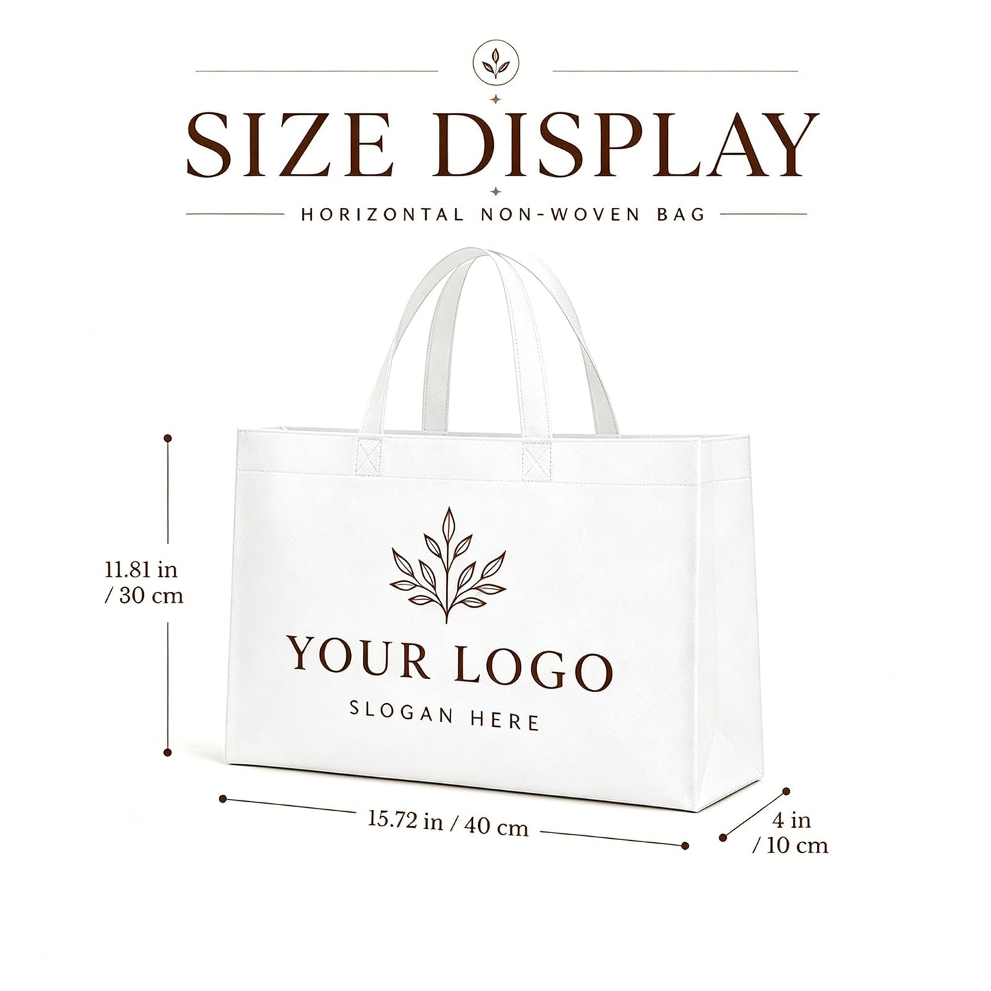 Optima Premium Non-Woven Tote Bag - 15” x 12” x 4” for Events