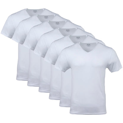 Optima Premium V-Neck T-Shirts 6 Pack - X-Large, Classic White