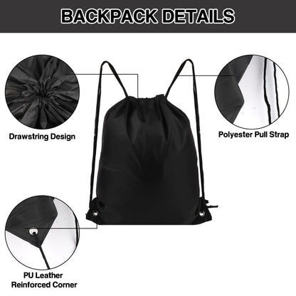Optima Premium Drawstring Backpack - 6 Pack for Sports & Travel
