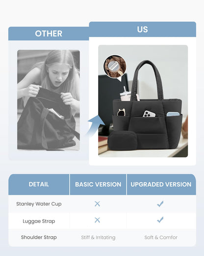 Optima Premium Women's Tote Bag - 15.6in, Stylish Black Design