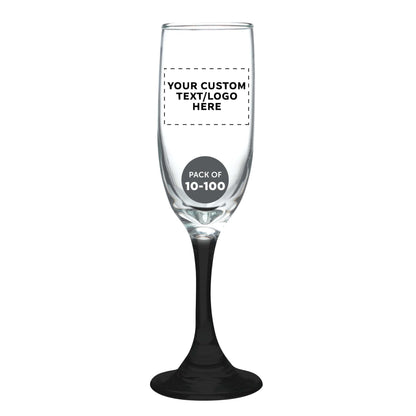 Optima Premium Champagne Flutes - 6.25 oz - 100 Pack - Customizable