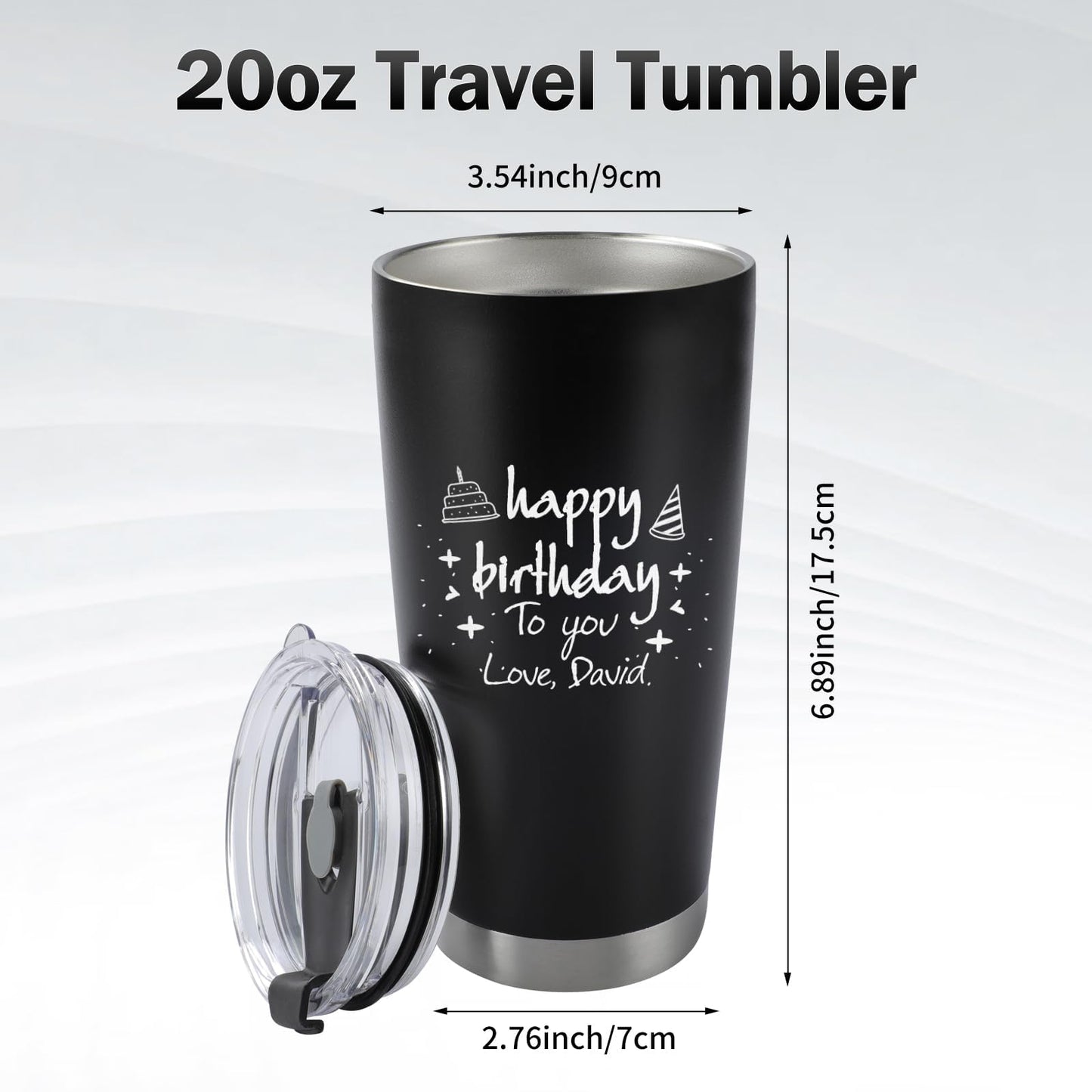 Optima Personalized 20oz Stainless Steel Coffee Tumbler - Custom Gift