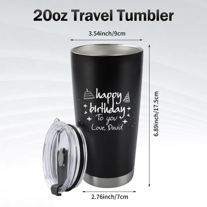 Optima Personalized 20oz Stainless Steel Coffee Tumbler - Custom Gift