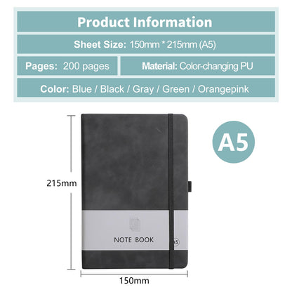 Optima Personalized A5 PU Leather Journal - 200 Lined Pages, Black