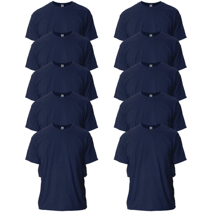 Optima Premium Ultra Cotton T-Shirt - Navy, 10-Pack, Medium