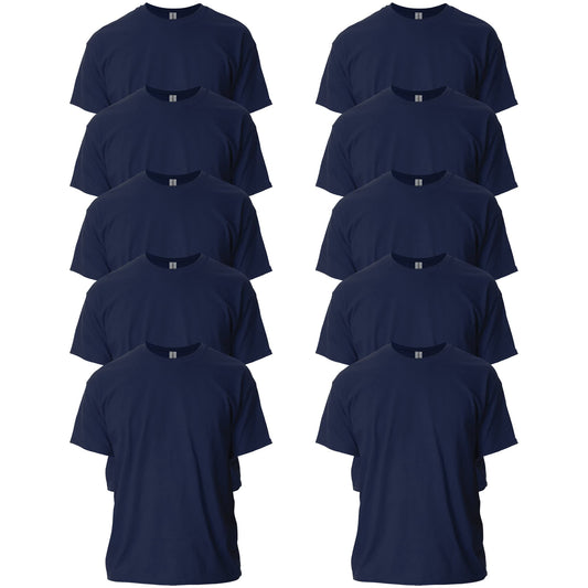 Optima Premium Ultra Cotton T-Shirt - Navy, 10-Pack, Medium