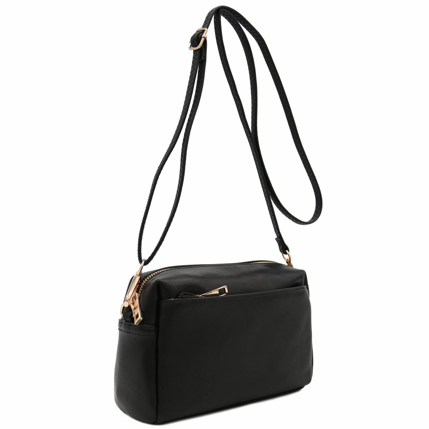 Optima FashionPuzzle Triple Zip Small Crossbody Bag - Stylish & Versatile