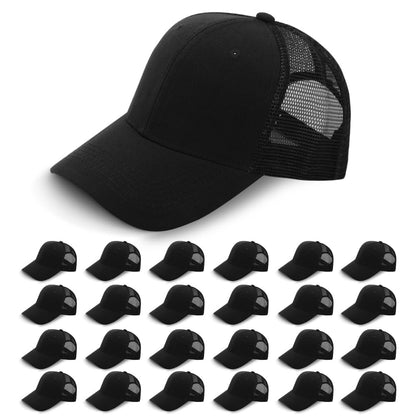 Optima Premium Adjustable Mesh Trucker Hats - 24 Pack, One Size
