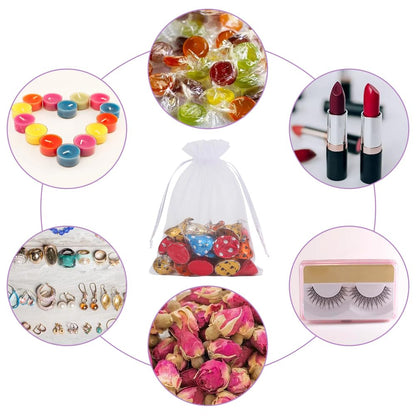 Optima Premium White Organza Drawstring Bags - 4"x6" Wedding Favors