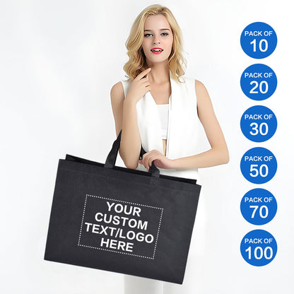 Optima Premium Custom Tote Bags - 100 Pack, Reusable Grocery Bags