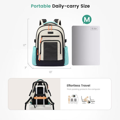 Optima Women's 15.6" Waterproof Laptop Backpack with Cup Holder