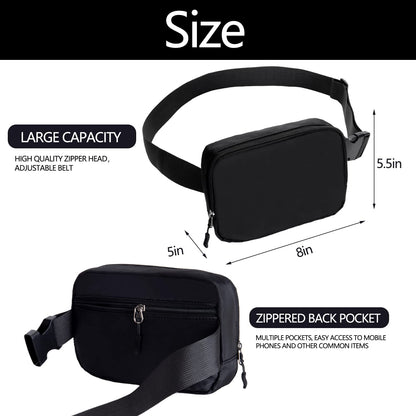 Optima Premium Large Belt Bag - Versatile Fanny Pack with 3 Pockets