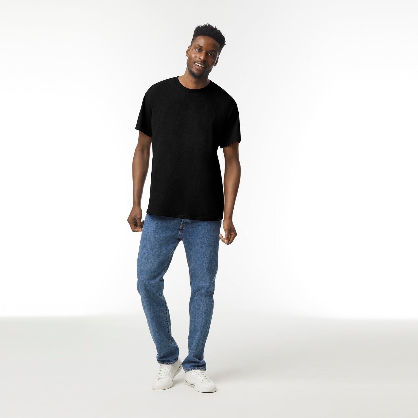 Optima Premium Heavy Cotton T-Shirt Pack - 10 Black Medium Tees