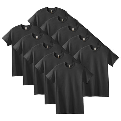 Optima Premium Heavy Cotton T-Shirt Pack - 10 Black Medium Tees