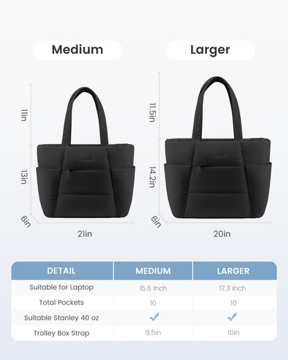 Optima Premium Women's Tote Bag - 15.6in, Stylish Black Design