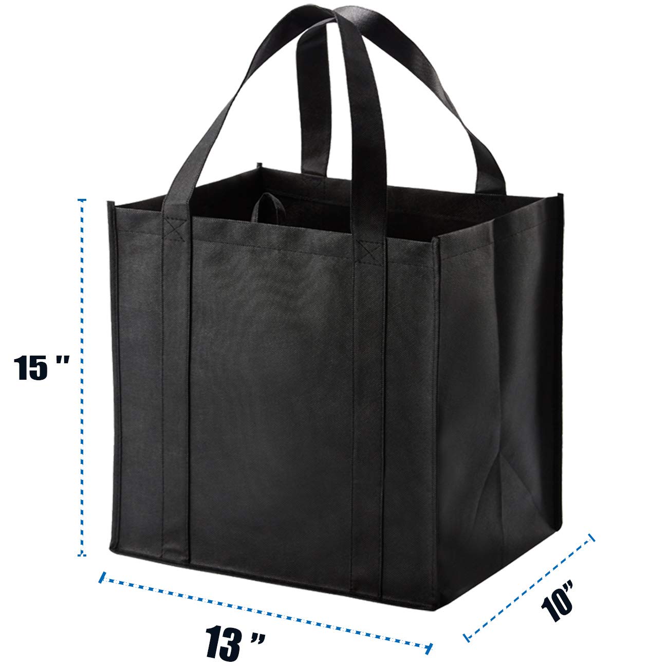 Optima Heavy-Duty Reusable Grocery Tote Bags - 10 Pack, 40 lbs Capacity