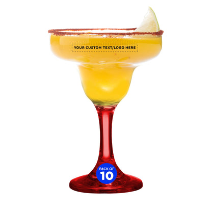 Optima Premium Margarita Glass Set - 10 x 9 oz. Personalized Barware