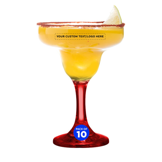 Optima Premium Margarita Glass Set - 10 x 9 oz. Personalized Barware