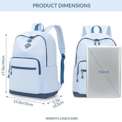 Optima Lightweight Casual Daypack - Sky Blue, 12.2x5.7x17.3 inches